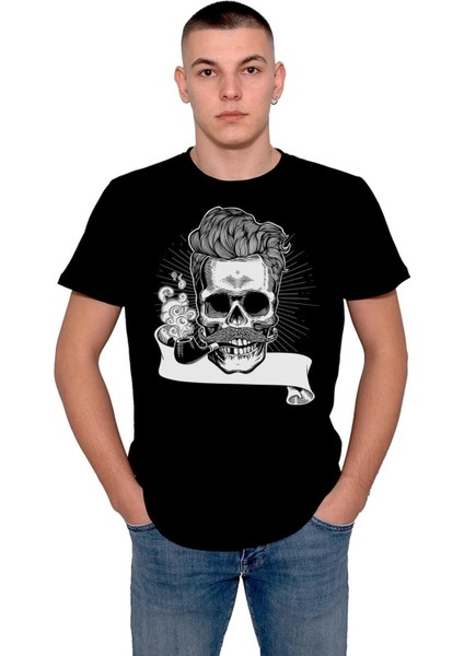 Kuru Kafa Skull Pipo Tişört T-Shirt