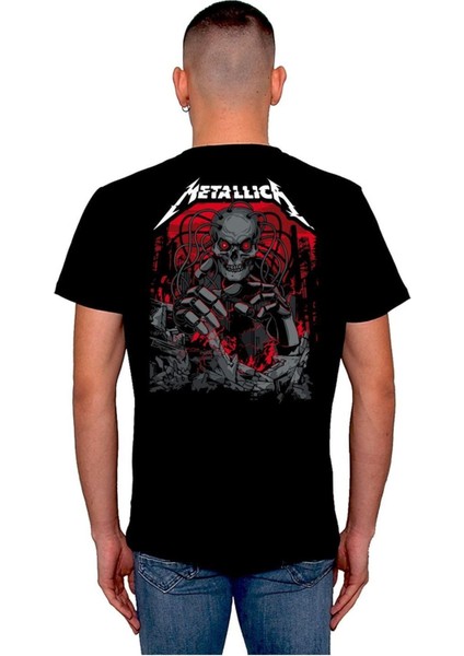 Metallica Skull Kuru Kafa Rock'n Roll Music Tişört T-Shirt