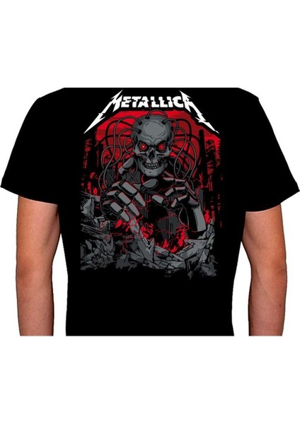 Metallica Skull Kuru Kafa Rock'n Roll Music Tişört T-Shirt