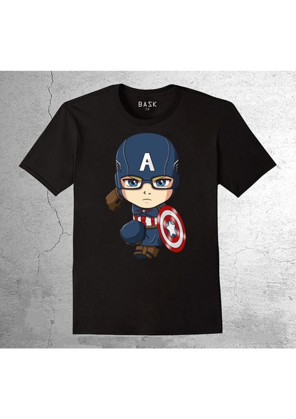 Captain America Cartoon Chibi Tişört Çocuk T-Shirt