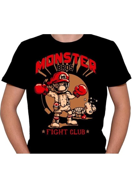 Monster Mario Bros Fight Club Dövüş Kulübü Canavar Mario Tişört T-Shirt fiyatları