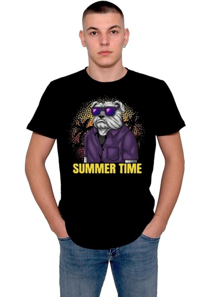 Summer Time Dog Pitbull Paradise Tişört T-Shirt