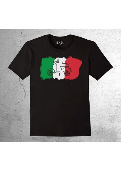 Vespa Motor Italian Flag Italya Bayrağı Tişört Çocuk T-Shirt