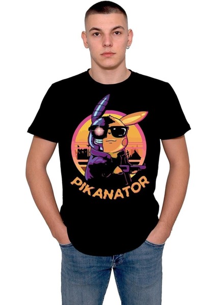 Pikanator Pikachu Retro Tişört T-Shirt