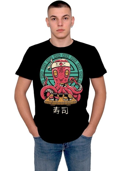 Octo Sushi Bar Ahtapot Suşi Tişört T-Shirt