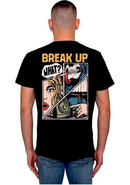 Break Up Phone Girl Skull Tişört T-Shirt