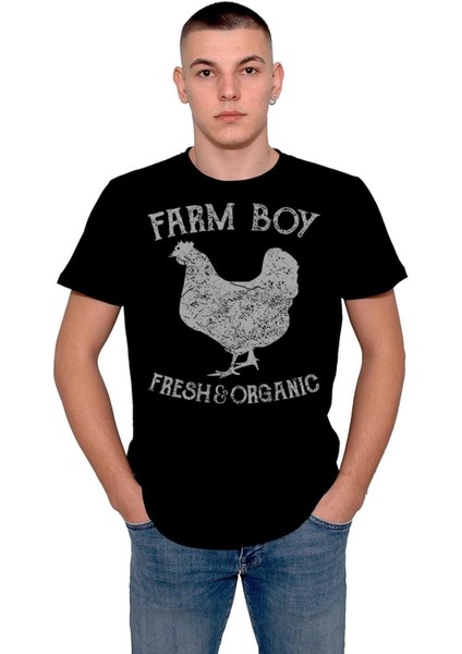 Farm Boy Organic Chicken Farmer Egg Tişört T-Shirt