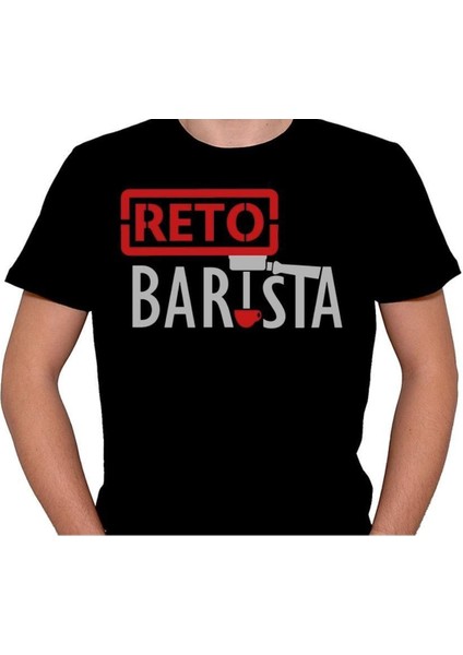 Retro Barista Kahve Coffe Art Barmen Tişört  T-Shirt