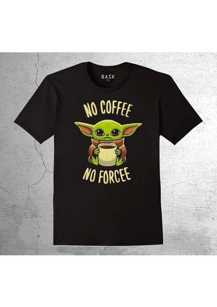 Baby Yoda No Ceffee No Forcee Kahve Barista Tişört Çocuk T-Shirt