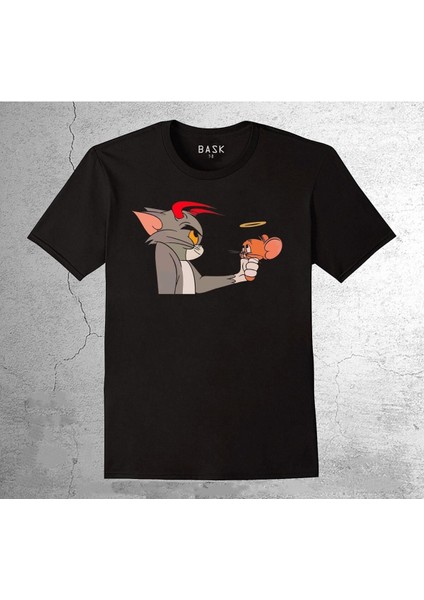 Tom And Jerry Devil Kedi Fare Çizgi Film Tişört Çocuk T-Shirt