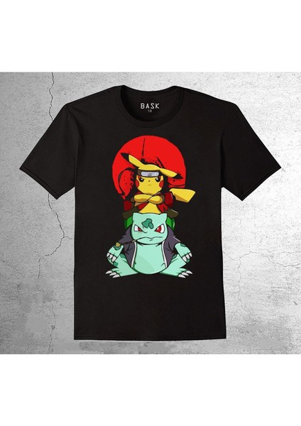 Naruto Pikachu Balbazar Bulbasaur Anime Ninja Japanese Tişört Çocuk T-Shirt