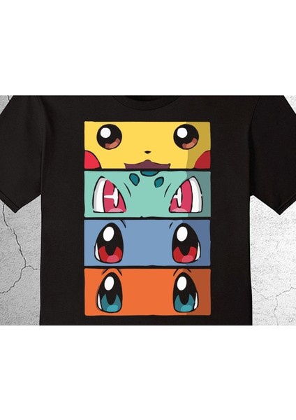 Pokemon All Caracters Pikachu Bulbasaur Charizard Tişört Çocuk T-Shirt