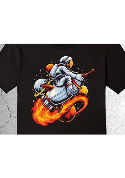 Astronot Uzay Cosmos Rocket Tişört Çocuk T-Shirt