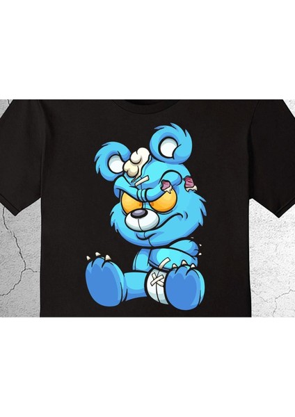 Angry Cartoon Blue Teddy Bear Tişört Çocuk T-Shirt fiyatları