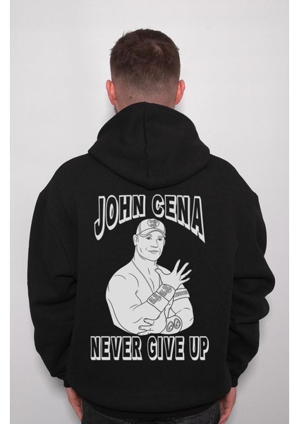 Never Give Up John Cena Sweatshirt Kapüşonlu Hoodie indirimleri