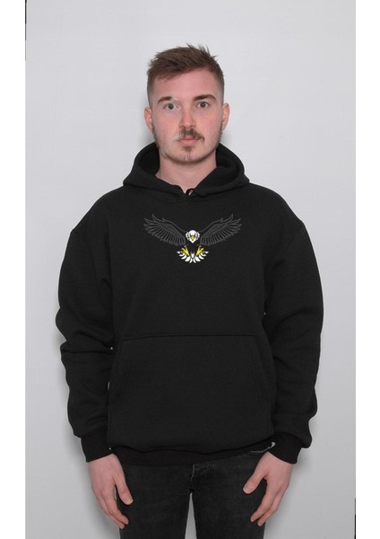 Kartal Kara Kartal Çarşı Eagle Sweatshirt Kapüşonlu Hoodie
