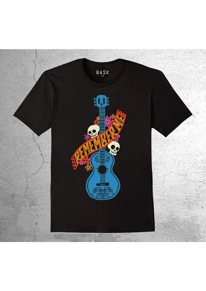 Guitar Gitar Remember Me Skull Kuru Kafa Flowers Tişört Çocuk T-Shirt