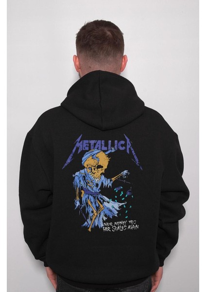 Metallica Skull Kuru Kafa Sweatshirt Kapüşonlu Hoodie indirimleri