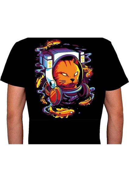 Astronot Cat Hipster Fish Cat Kedi Tişört T-Shirt fiyatları