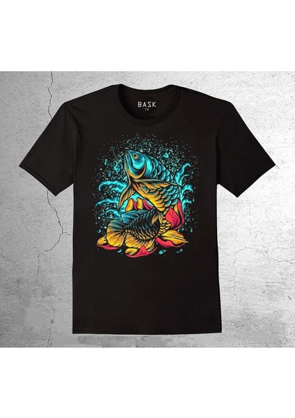 Fish Balık Retro Koi Balığı Tişört Çocuk T-Shirt