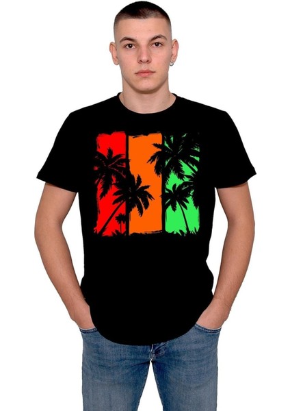 Palmiye Yaz Summer Deniz Kum Güneş Holiday Tişört T-Shirt