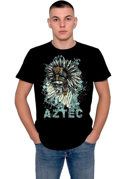 Aztec Skull Kızıldereli Kuru Kafa Tişört T-Shirt