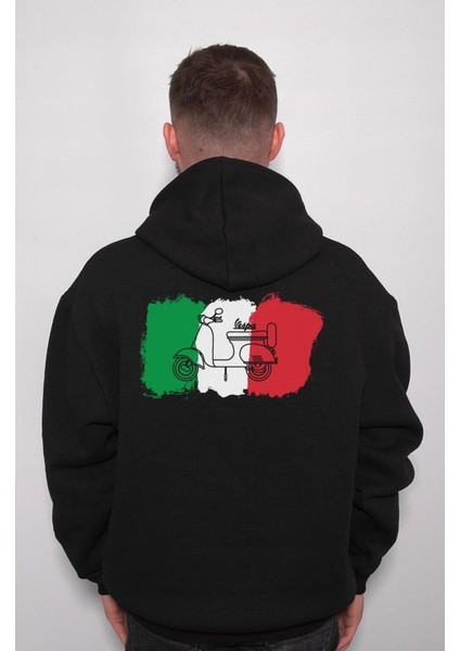 Vespa Motor Italian Flag Italya Bayrağı Sweatshirt Kapüşonlu Hoodie indirimleri