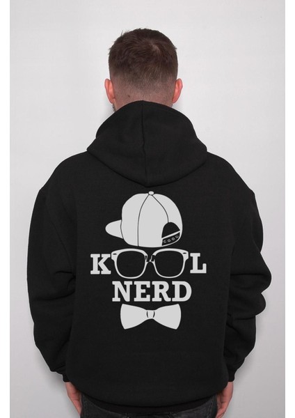 Kool Nerd Havalı Inek Gözlük Papyon Kep Sweatshirt Kapüşonlu Hoodie