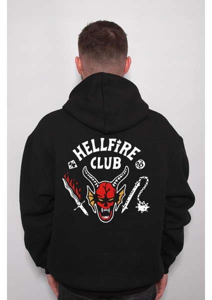 Hellfire Club Dizi Stranger Things Sweatshirt Kapüşonlu Hoodie