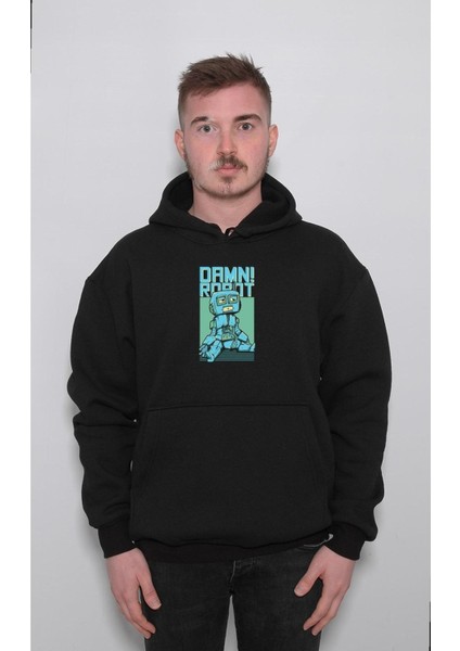 Damn Robot Robotic Machine Cry Sweatshirt Kapüşonlu Hoodie