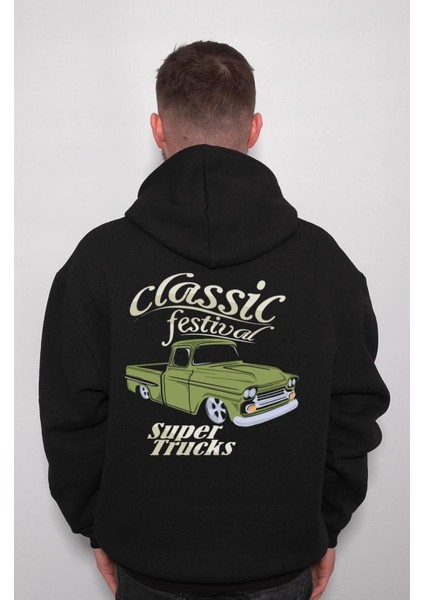 Classic Car Pick-Up Festival Süper Trucks Sweatshirt Kapüşonlu Hoodie fiyatları