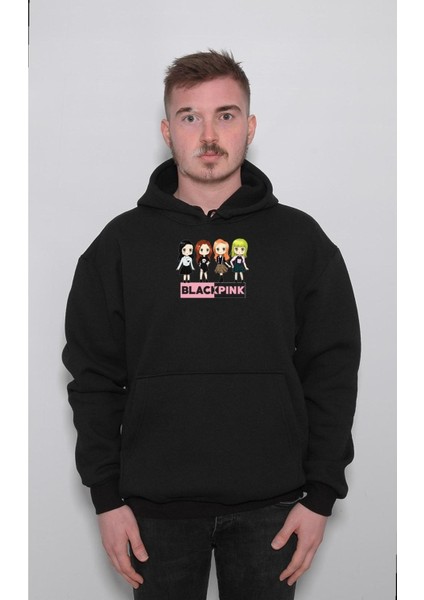 Chibi Black Pink Kore Korea Sweatshirt Kapüşonlu Hoodie fırsatları
