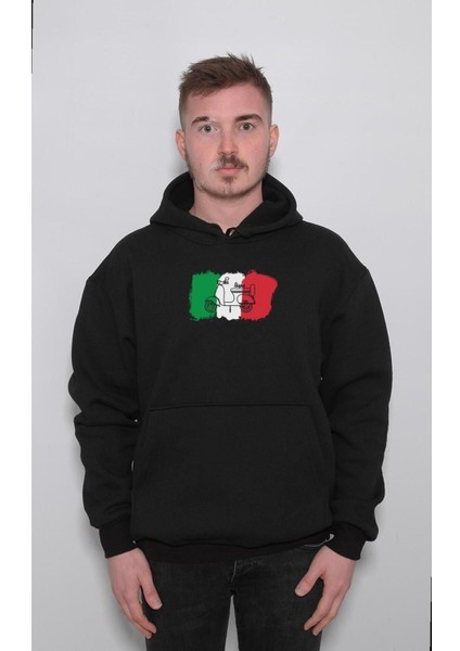 Vespa Motor Italian Flag Italya Bayrağı Sweatshirt Kapüşonlu Hoodie