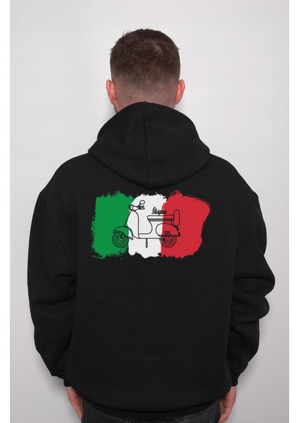 Vespa Motor Italian Flag Italya Bayrağı Sweatshirt Kapüşonlu Hoodie fiyatları