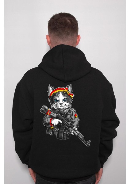 Asker Solider Cat Kedi Warrior Savaşçı Sweatshirt Kapüşonlu Hoodie fiyatları