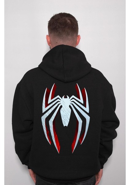 Spiderman Örümcek Adam Logo Sweatshirt Kapüşonlu Hoodie