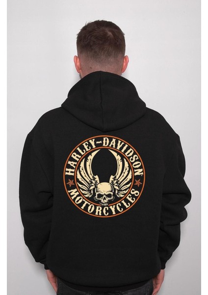 Harley Davidson Motorcycle Orange Bar Sweatshirt Kapüşonlu Hoodie fiyatları