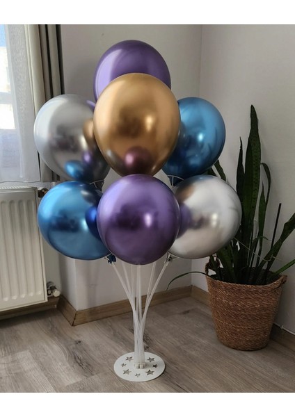 Krom Balon Seti 7li (Gold, Mavi, Mor, Gri)