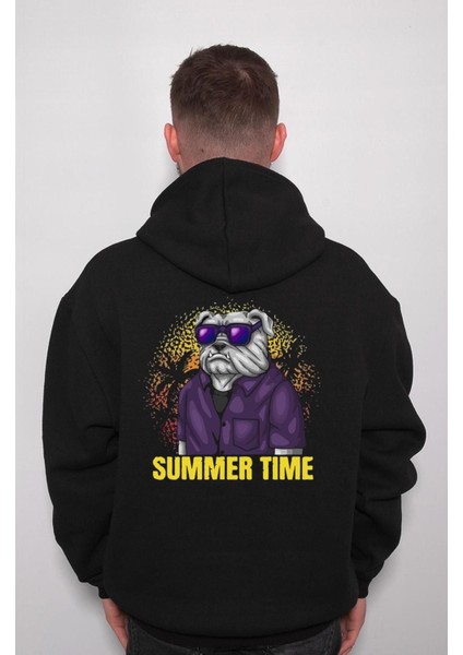 Summer Time Dog Pitbull Paradise Sweatshirt Kapüşonlu Hoodie