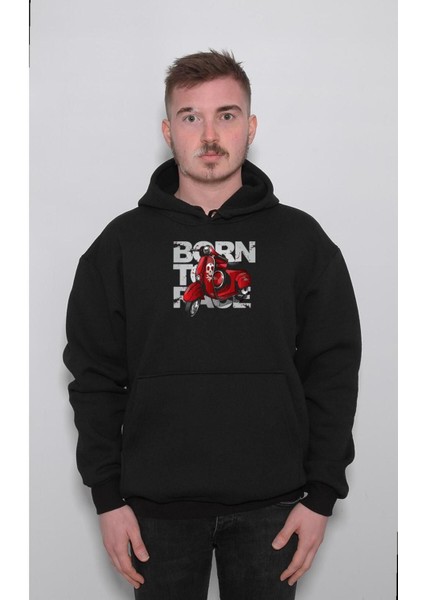 Born To Race Vespa Motor Sweatshirt Kapüşonlu Hoodie