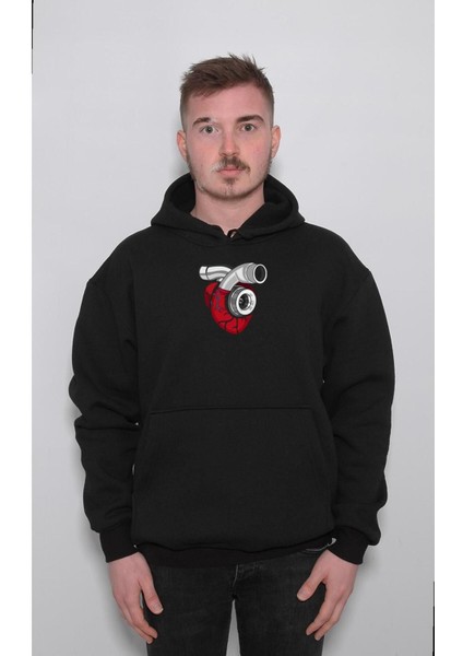 Kalp Heart Motor Turbo Araba Car Modifiye Sweatshirt Kapüşonlu Hoodie