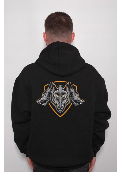 Wolf Kurt 3 Kafa Kurt Bozkurt Sweatshirt Kapüşonlu Hoodie fiyatları