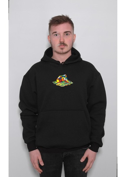 Rubik Zeka Küpü Kombinasyon Sweatshirt Kapüşonlu Hoodie