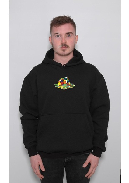 Rubik Zeka Küpü Kombinasyon Sweatshirt Kapüşonlu Hoodie