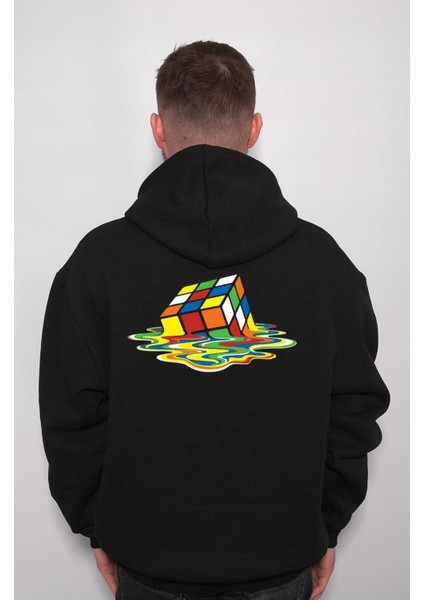 Rubik Zeka Küpü Kombinasyon Sweatshirt Kapüşonlu Hoodie