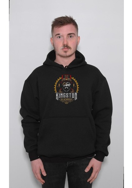 Kingston Black Moda Makine Döngü Sweatshirt Kapüşonlu Hoodie fırsatları