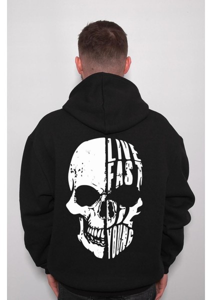 Live Fast Die Young Hızlı Yaşa Erken Öl Sweatshirt Kapüşonlu Hoodie