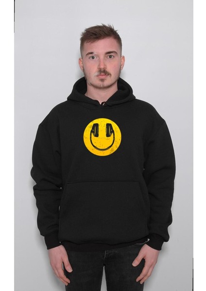 Smile Kulaklık Music Gülen Surat Sweatshirt Kapüşonlu Hoodie