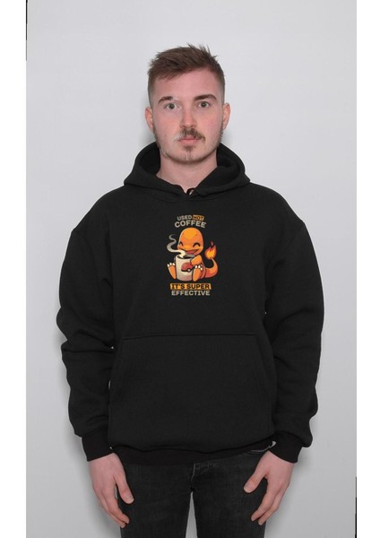Pokemon Charizard Çalizart Used Hot Coffee It's Super Effective Sweatshirt Kapüşonlu Hoodie