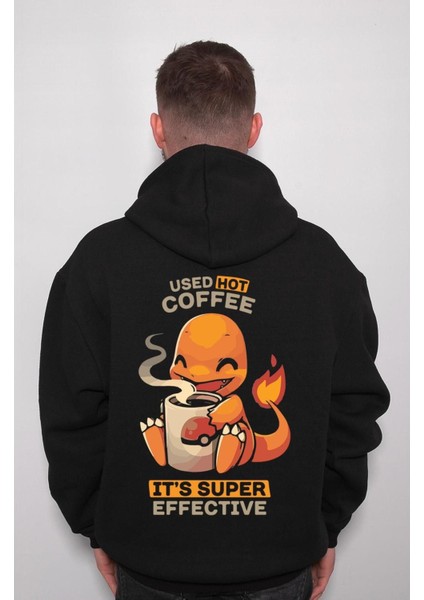 Pokemon Charizard Çalizart Used Hot Coffee It's Super Effective Sweatshirt Kapüşonlu Hoodie fiyatları